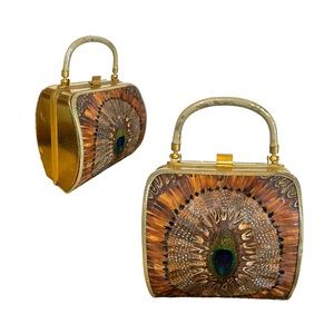 Comeco VTG 1970’s Purse featuring Peacock & Pheasant Feathers